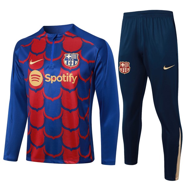 Sudadera De Training Barcelona 2024-2025 Azul Rojo 3